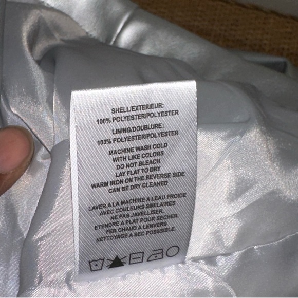 Vigoss Women’s Size Medium Silver Faux Leather Blazer Single Breasted Y2K Glam - Picture 5 of 9